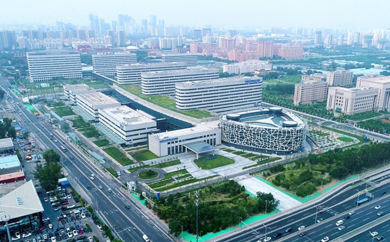Aerial view of a modern hospital campus in Beijing